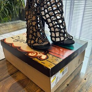 WORN ONCE! Elegant Black Peep-Toe Heels